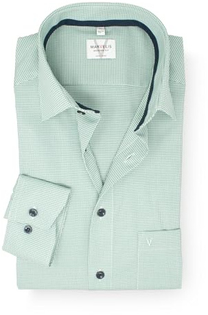 Marvelis Herren Businesshemd Langarm Non-Iron Modern Fit,Karo,New Kent