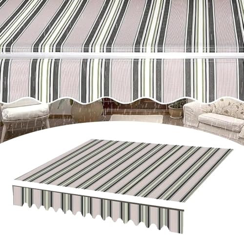 IMUNKT Tessuto di Ricambio per Tenda da Sole Retrattile Manuale Telo per Tenda Terrazza Tessuto in Poliestere Impermeabile per Balcone/Giardino/Mercato 200x150 250x200 400x300cm(8x6.5ft/2.4x2m)