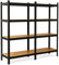 EURO VANADIUM - Double Étagères de rangement Charges Lourdes - 160 x 160 cm - 640 kg - Étagères de garage modulables, 4 Niveaux, 8 Plateaux - 40 cm - Noir