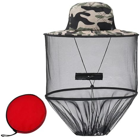 Plipdhy Cappello A Rete Con Testa Di Moscerino, Pieghevole, Cappello Da Ape, Anti-Zanzare, Per Escursionismo, Campeggio, Arrampicata, Pesca E Passeggiate