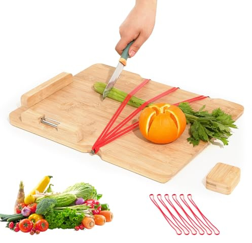 TYYIHUA One-Handed Cutting Board, Adaptive Cutting Board with Peeler, Bread Stops & Steel Spikes, Handicap Chopping Boards for Disabled &Stroke Patients & Handicapped People