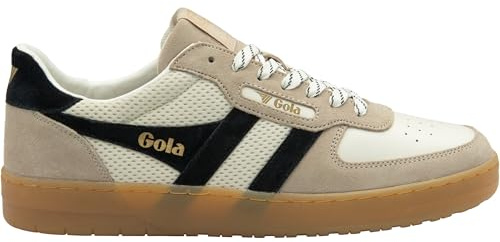 Gola Men's Hawk '83 Sneaker, Off White/Bone/Black/Gum, 7