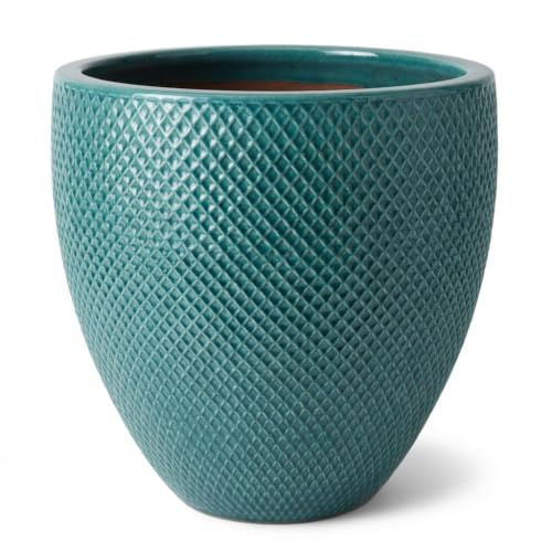 Provencelia Signac Blumentopf groß Keramik frostfest Ø38xH44 cm Türkis | Blumentopf handgefertigt, Übertopf frostfest, Pflanzgefäß für Wohnzimmer, Garten, Balkon & Terrasse, Blumenkübel rund, 40 L