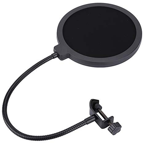Aumotop Pop-Filter-Schutz für Mikrofon, Aufnahmestudio, Pop-Schutz für Professionelle Gesangsaufnahmen, Metall, 15,5 Cm Durchmesser