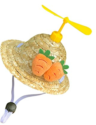 AKLOSIPY Handcrafted Dragonfly Cat Straw Hat for Small Dogs and Cats, Cute Pet Accessory for Parties and Photos (#2)