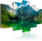 B&D XXL - Wandbilder XXL Landschaft Gebirge 225x112 cm 5 tlg Wand Deko Leinwand Bilder Groß Wanddeko Wohnzimmer Schlafzimmer Kunstdrucke - Natur Berge Bergsee Wald 030212-102