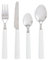 Quid Fresia Set de 24 couverts avec manche blanc, acier inoxydable, blanc, 9 x 9 x 24 cm