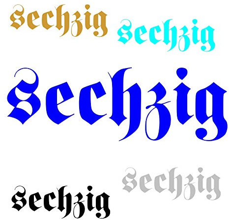 CrazyShirt Aufkleber SECHZIG Sticker für KFZ Motorrad UVM. 1860 Fan Löwen viele Farben