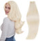 RUANTURE Human Hair Weft Extensions Blonde Sew in Hair Extensions Remy Human Hair White Blonde Double Weft Hair Extensions Real Human Hair Blonde 22 Inch 100 Gram