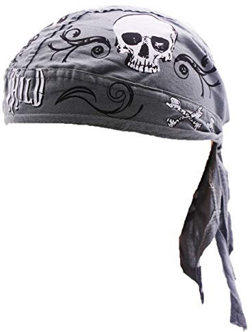 Ulalaza Gorro bandana transpirable de algodón Durag para la cabeza, gorro pirata, gorras para hombre y mujer, Calavera-10, Talla única