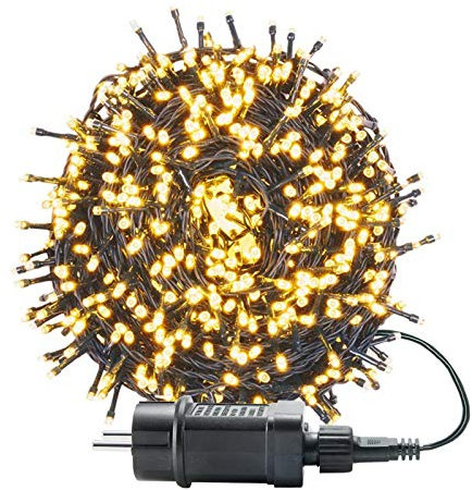 LZQ LED Lichterkette Außen Innen Wasserdicht IP44 Weihnachtsbeleuchtung mit 8 Leuchtmodi - für Innen Außen Garten Party Deko (100M 1000 LED Warmweiß)