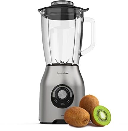 UNIVERSALBLUE Batidora de Vaso Inox 1500W | Licuadora de Smoothies Potente | Batidora Americana con Cuchillas de Acero