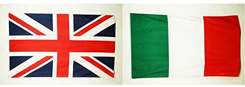 AZ FLAG Bandera del Reino Unido 150x90cm - Bandera Inglesa - BRITANICA – UK 90 x 150 cm poliéster Ligero & Bandera de Italia 150x90cm - Bandera Italiana 90 x 150 cm