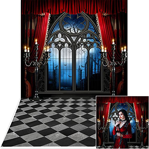 Avezano Halloween-Hintergrund, Vampir, mittelalterliches Schloss, Gothic, Fenster, Mond, Fledermäuse, Fotografie, Hintergrund, Verkleidung, Geburtstagsparty, Zubehör, schreckliche Dekorationen,
