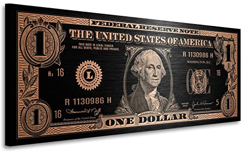 Kunstgestalten24 Leinwandbild One Dollar Vintage Wandbild Kunstdruck Deko Übergrößen