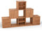 ben+camilla.com Square Massivholz Pyramiden-Regal | Regalwürfel-Set Amsterdam | 182,8 x 117,6 x 32 cm in Kernbuche | mit Türen und Schubladen