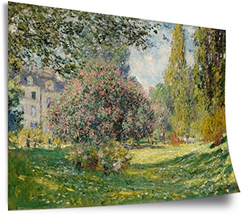 Printistico Poster Claude Monet - Landschaft am Park Monceau (1876) Kunstdruck ohne Rahmen, Wandbild - A4, A3, A2, A1, A0, XXL - Wohnzimmer, Schlafzimmer, Küche, Deko