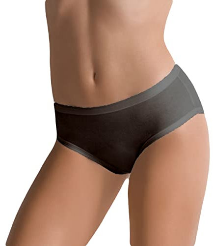 Cotonella Slip Donna Midi con Bordi Extra Comfort, Cotone Bielastico, Bianco, Nero e Fantasie Colorate, Taglie 2/S - 6/XXL, Confezione da 3 Pezzi (IT, Testo, M, Regular, Regular, Nero)