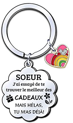 LUODAN Cadeau Soeur Porte-clés,Porte-clés de Soeur,Cadeau de fête des Mères,Femmes au foyer,Cadeaux d'anniversaire,Cadeaux de Famille (2)