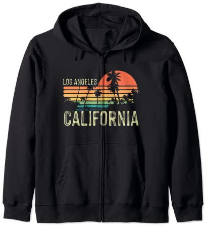 California Los Angeles Palme LA Tramonto Venezia Spiaggia Felpa con Cappuccio