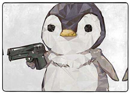 DMORJ Pinguin-Teppich für Wohnzimmer, Schlafzimmer, Übergröße, fusselfrei, 203 x 147 cm, weich im Griff, mit feinem Nickerchen. Verschleißfest, kein Ausfallen.