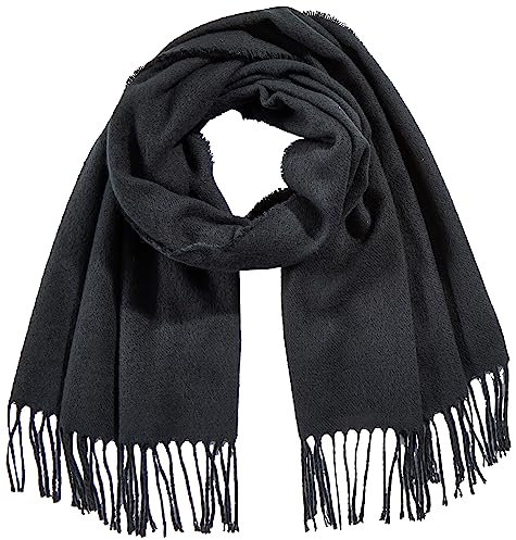 Amazon Essentials Sciarpa Oversize con Frange Unisex Adulti, Nero, Taglia Unica