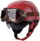 Demi Jet Caschi Moto Pelle Casco Moto Mezzo con Occhiali,Aperto Casco per Moto ECE Omologato Portatile Jet Casco Scodella per Uomo Donna Casco Moto Scooter Touring Casco ( Color : Q , Size : 59~60cm )