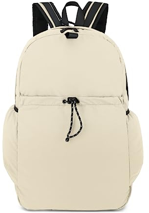 Scarleton Packbarer Wanderrucksack, wasserdichte Reisetasche, leichte Tasche Reiserucksack, Tagesrucksäcke für Damen & Herren, H2119, Weiss/opulenter Garten