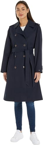 Tommy Hilfiger Cotton Classic Trench WW0WW40482 Manteaux tissés, Bleu (Desert Sky), 46 Femme
