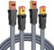 SNOWKIDS 2 Stück Cat 8 LAN Kabel 6m, 40Gbps Netzwerkkabel Hochgeschwindigkeits 2000MHz S/FTP Ethernet Kabel POE Gigabit RJ45 Nylon geflochtener Vergoldeter für PS5 Router Modem TV Switch Laptop