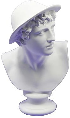 Palmetto Housewares Figur Skulptur des Merkur Teilnachbildung, weiße Farbe Merkur, Statue Replik aus Hartplastikharz, 15,2 cm hohe künstlerische Statue Mythologie Figur Replik Hermes Merkur