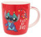 Paranoid Fish Taza de café de cerámica roja y blanca con diseño de Stitch de Disney