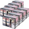 Vieshful 8 Stück 40L Aufbewahrungstasche Faltbare Unterbett Aufbewahrungsbox Kleiderschrank Organizer für Kleidung, Bettdecken Plastik Umzugskartons Schwarz