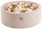 MEOWBABY Piscina de Bolas 90x30cm/200 Bolas para Bébé, Redonda, Pana, Crudo: Blanco Perla/Dorado/Beige
