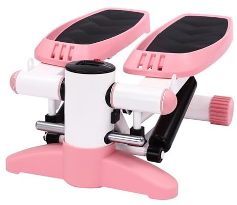 Lightakai Stepper pour la maison, mini stepper de fitness avec écran LCD multifonction et bandes de résistance pour la maison, le bureau, la gym, l'exercice de stepping, rose