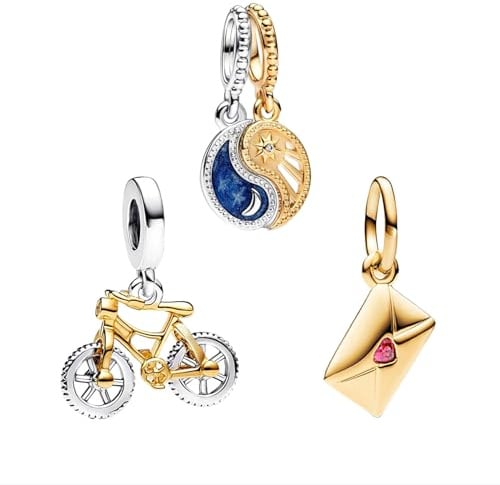 MGIUL Love Envelope Bicycle Sun Moon Charm Pendant für Armbänder Halsketten 925 Sterling Silber Anhänger Perlen Schmuck Geschenk für Frauen