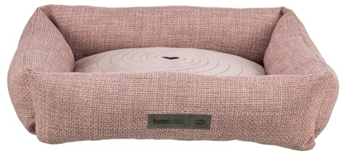 TRIXIE Hundebett Viviana 60x50 cm in Altrosa – eckiges Kuschelbett mit weichem Samtbezug, Hundekorb für kleine Hunde,fest integriertes Kissen, Rutschfester Boden - weich & waschbar - 37543