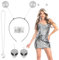 Ainiv 4 Stück Alien Stirnband Ohrringe Halskette, Dekorative Pailletten, Alien Kopfschmuck Umweltfreundlichen und Geruchlos für Kinder Damen Herren Halloween Karneval Party Favors