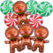 Weihnachts Luftballons Set, Weihnachten Deko Helium Ballons Braun Lebkuchenmann Rot Grün Süßigkeiten Bonbon Helium Folienballon, Weihnachtsdeko Weihnachtsballons für Kinder Christmas Party Dekoration