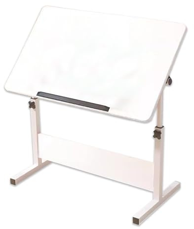 LYXXJRYBHD Zeichenbrett, Staffelei Tisch, Zeichenplatte, Tischstaffeleien für Künstler, Einstellbare Höhe Und Winkel, Computertisch, für Zuhause, Büro(White,19.6x31.4in/50x80cm)