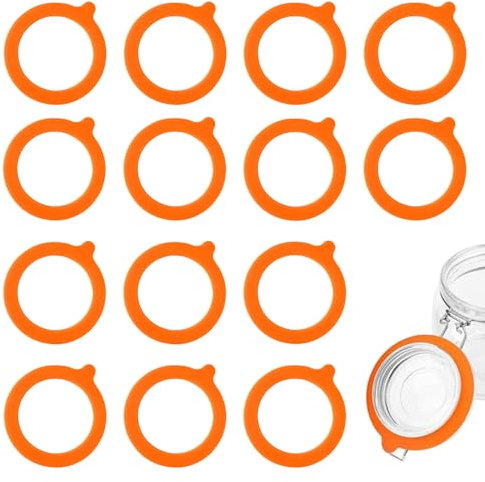 SYEYCW 15 Stück Dichtringe für Einweckgläser, Gläser Gummiringe für Weckgläser, Silikon Ersatz Dichtungen, Einweckgläser Einkochringe, für Einmachgläser, Glasgefäße, Selbstgemachte Luftdichte Gläser