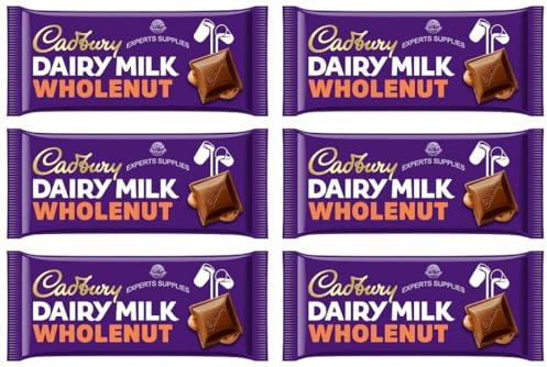 Chocolate Dairy Milk Wholenut Chocolat Bar Pack of 180g Pack Of 6 | Crunchy Hazelnuts | Delightful Treats | Gift for All Occasions | Suitable for Vegetarians | By Experts Supplies