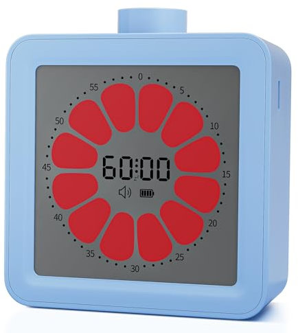 Herramienta de gestión del tiempo para niños - Temporizador visual con 60 minutos de cuenta regresiva para aulas, oficina, cocina y escritorio - Temporizador silencioso con USB/batería