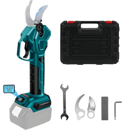 Electric Pruning Shears Cordless, Electric Secateurs Max Opening 65mm, 4 Gears,Cordless Pruning Shears for Makita 18V, LCD Display Battery Secateurs, Electric Scissors for Pruning Trees, Shrubs