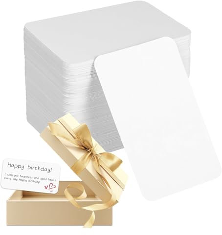 ZHTLTHZ 250 Blätter Karten Blanko Karten Zum Selbstständen 8.8 x 5.7 cm, 350 g/m² Blank Index Karten Blank Papier Präsentationskarten Weiße Kraftpapier Karten für DIY Schulbüro Vokabellernen