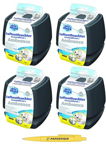 Papiertiger Bundel Kugelschreiber + 4x Luftentfeuchter (4 Entfeuchter) von UHU Ambiance