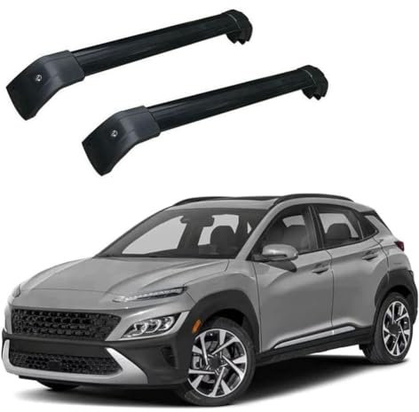FUSKL 2 Stück Auto Dachträger für Hyundai Kona/Kona EV 2017-2022, Dachgepäckträger Verstellbaren Querträger Cargo Gepackträger Autoreisen Zubehör,A