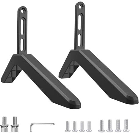 Supporto per TV da 32 a 65 pollici, e curvo fino a 45 kg, piedini di base regolabili antiscivolo, supporto per TV in soggiorno o camera da letto