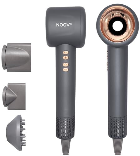 NOOV Föhn mit Diffusor - Ionen Haartrockner [2000W, 141kmh] - Haarföhn mit Coolshot-Funktion - Fön klein, leise [500g, 55db] - Diffusor Föhn mit Aufsätzen