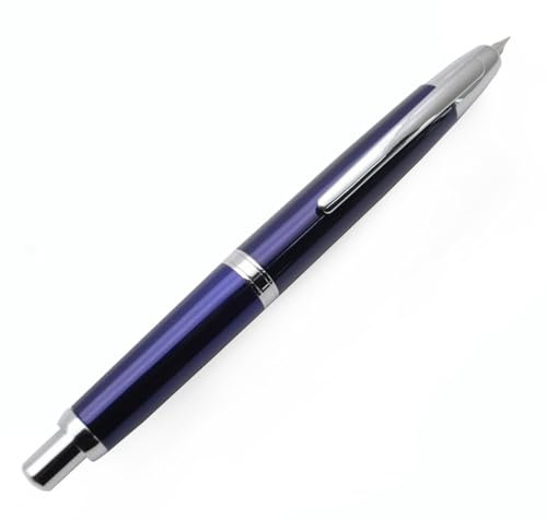 JINHAO 10 Press Fountain Pen Retractable Metal Pen with Ink Converter (Fine Nib, Bluish Violet)